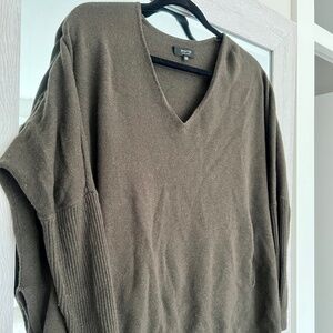 Babaton wool blend oversized sweater, pockets, S, olive green
